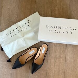 GABRIEL HEARST Black Kitten Heel Mules